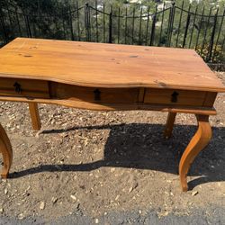 Wood Three Drawer Desk