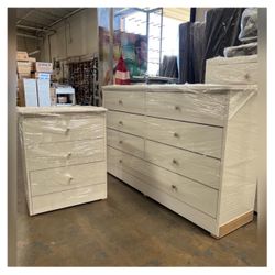 Dresser/ Eight drawers dresser and nightstand