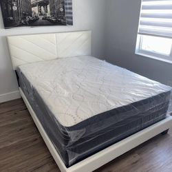 Queen Size Bed Frame New In The Box With Mattress All New Furniture Free Delivery Free Installation 