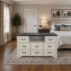 8 drawer dresser farmhouse style white wash oak