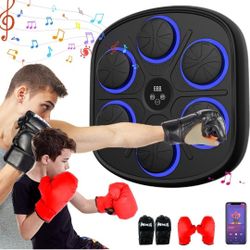 Music Boxing Machine for Adults, Bluetooth Smart Boxing Training Machine, Wall Target Punching Workout for Kids, Fun Fitness Equipment, Reflex Trainin