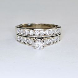 Gold Natural Diamond Ring Set #08200