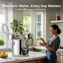 3 Pots 8Gal/30L Moonshine Still Kit Complete with Thumper and Condenser, Thermometer, Submersible Pump, Stainless Steel Alcohol Distiller Home Brewing