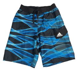 Boy's Adidas Swim Trunks Shorts Blue Print Sz. M