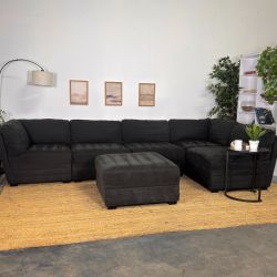 Gray Modular Thomasville Tisdale Sectional with Storage Ottoman - Free Delivery!