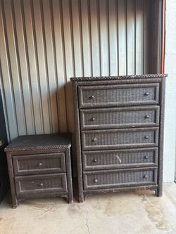 Wicker dresser sets