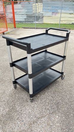 Commercial Xtra Utility Cart, 3 Shelf, Black