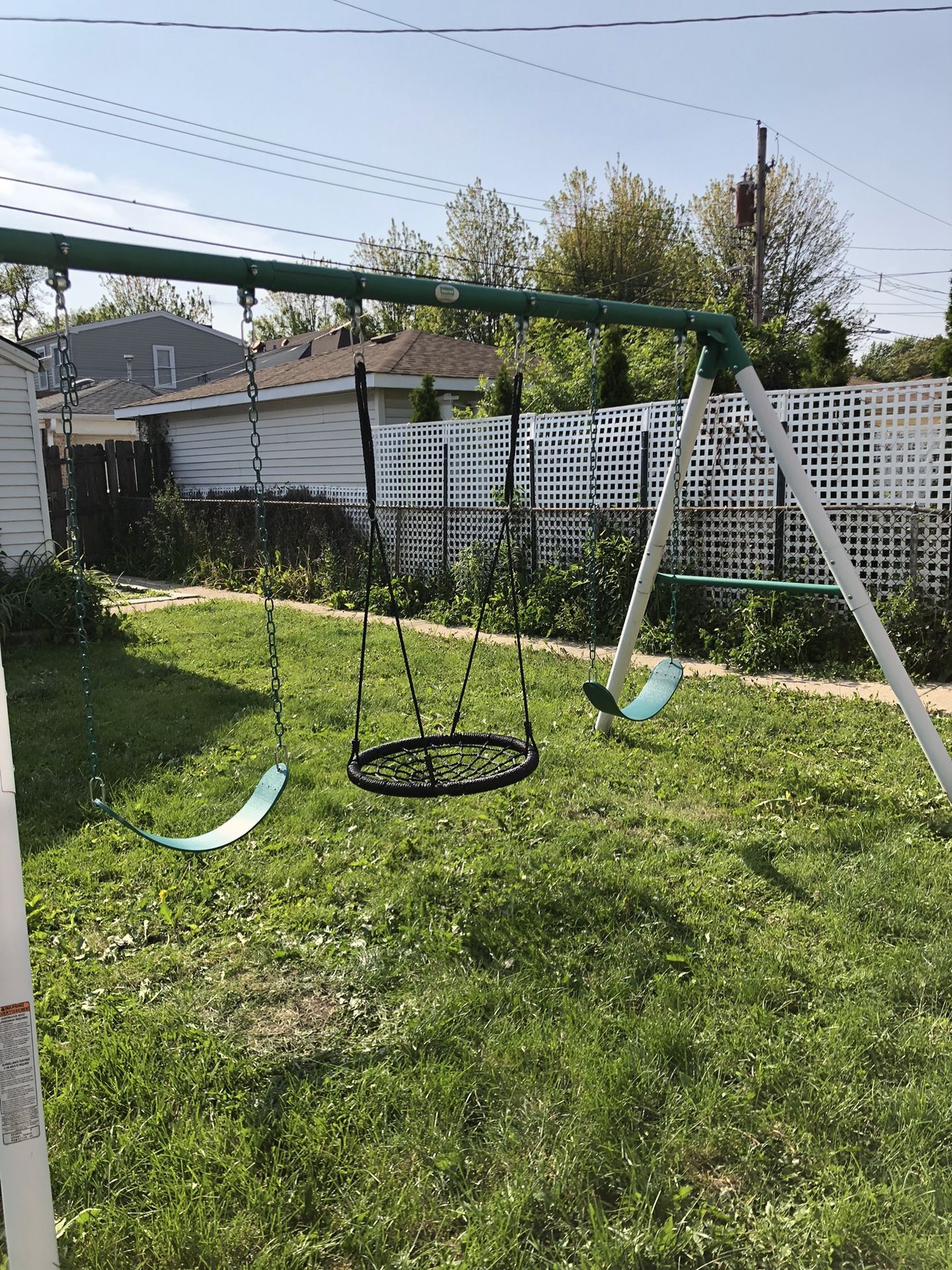Swing set- Little Brutus Metal Swing Set -Backyard discovery.
