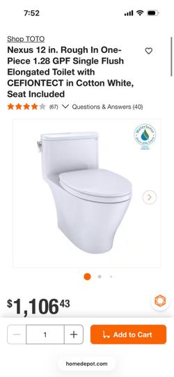 TOTO Nexus One-Piece Elongated Toilet Cotton White