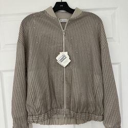 Brunello Cucinelli Sequined Bomber Jacket Size 40