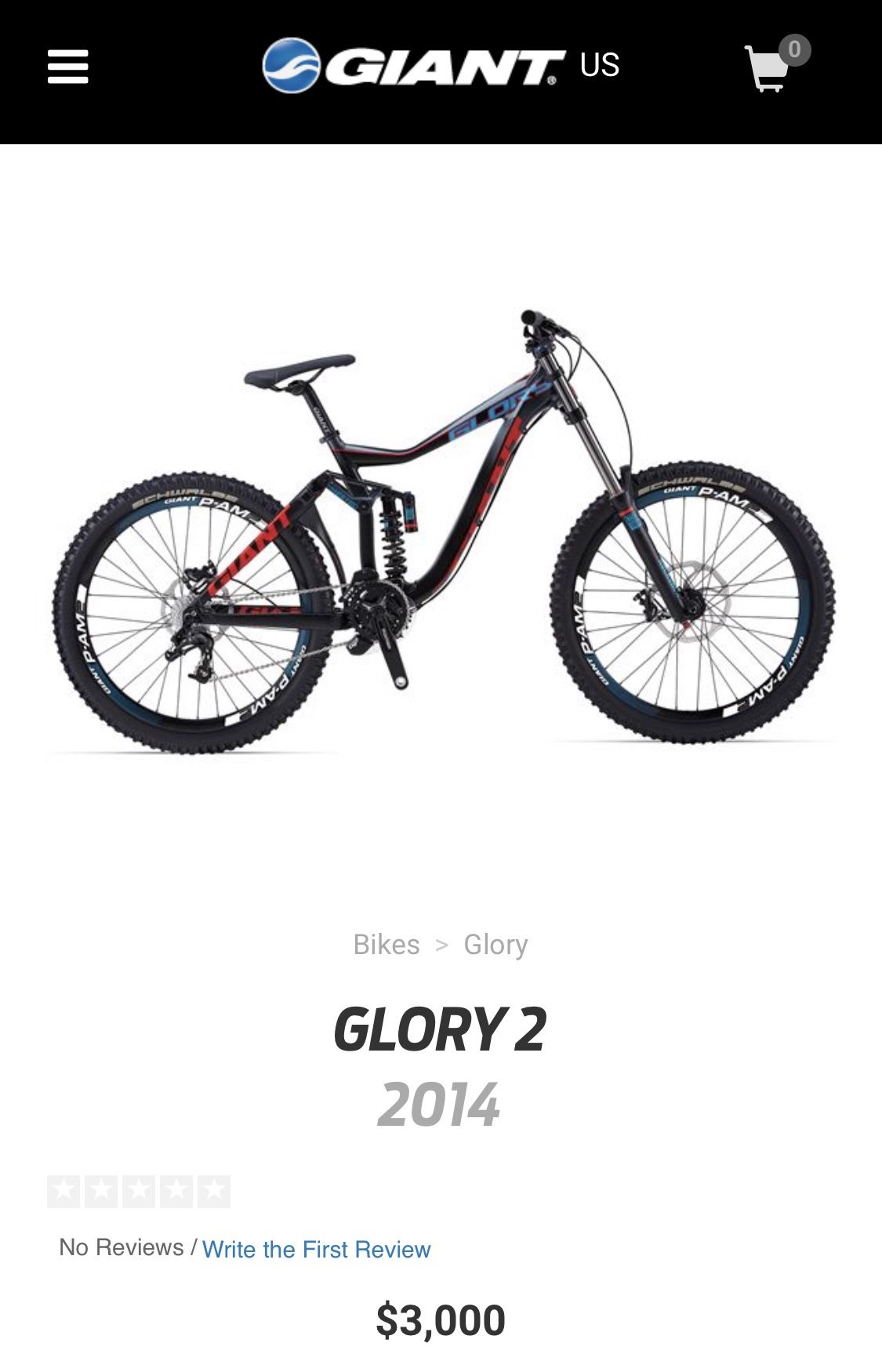 Giant glory 2 downhill mountain bike