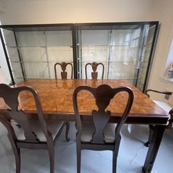 Vintage Extendable Dining Table with Carved Detail