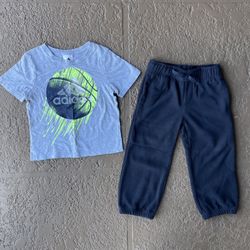 Like new Adidas shirt & Gymboree pants toddler outfit, size 4T