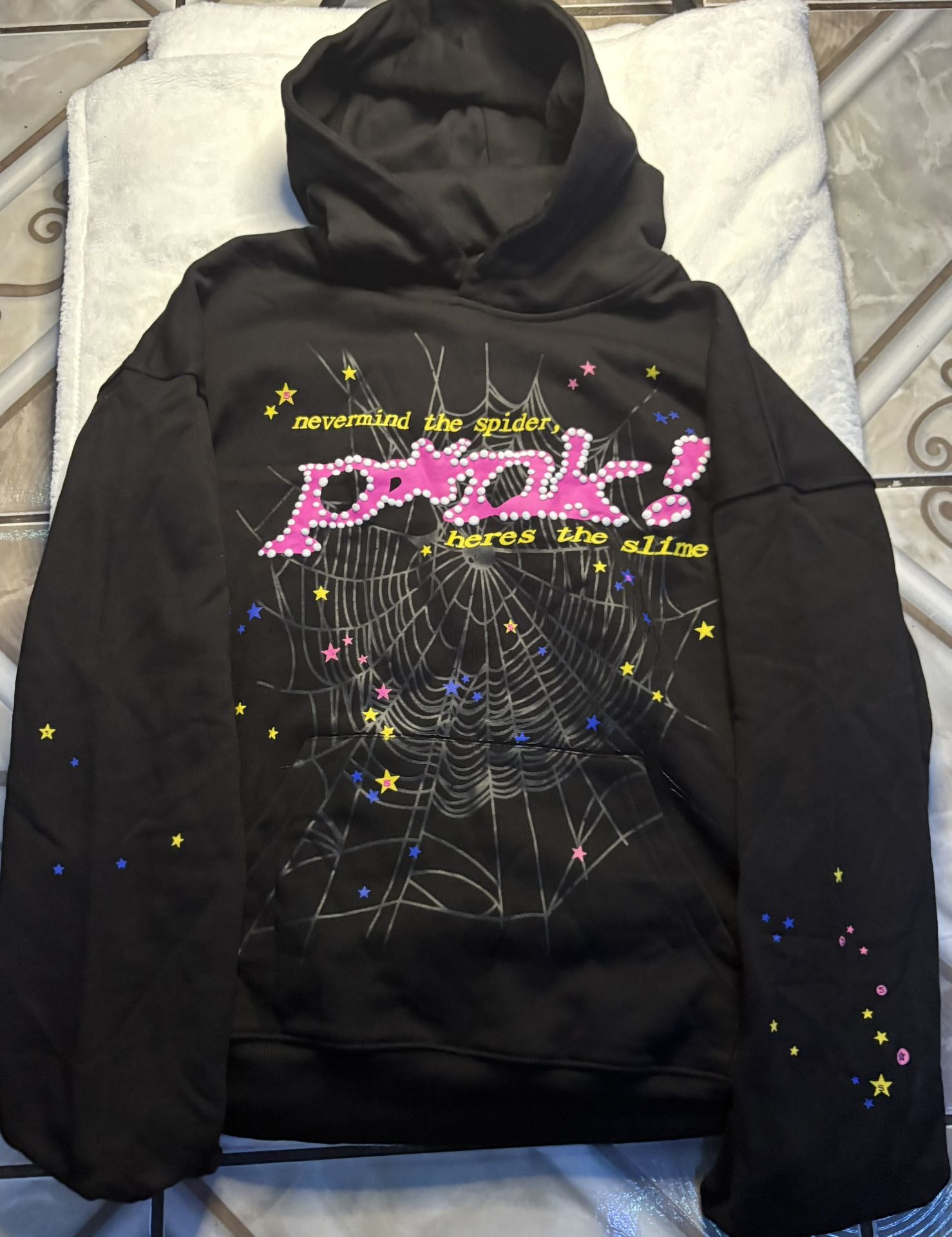 Pink Spier Hoodie Men Size L