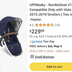 Uppababy Rumble Seat- $100