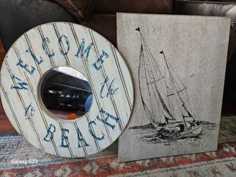 Two beach themed wall decor