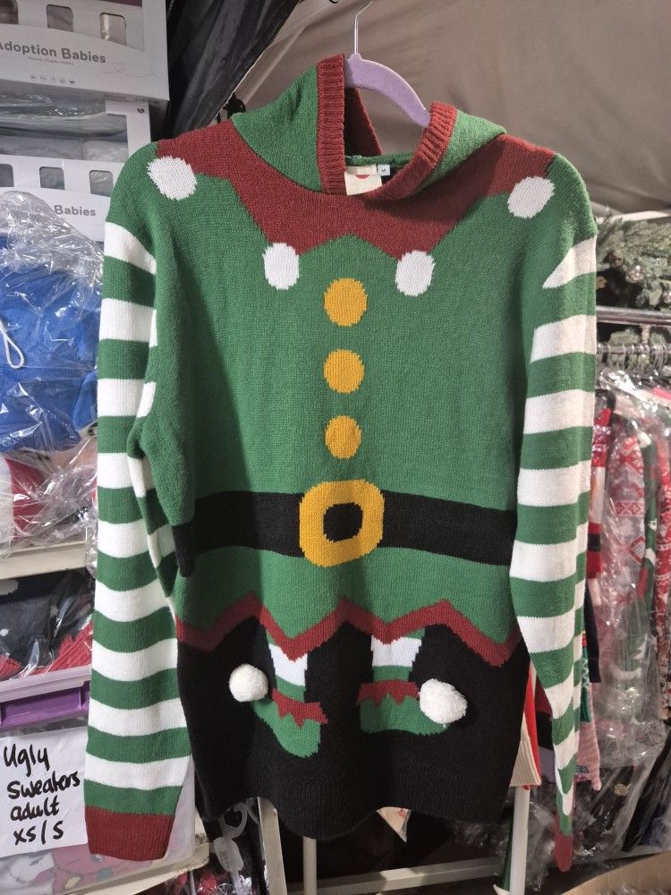 Ugly Christmas Sweater ELF Adults M