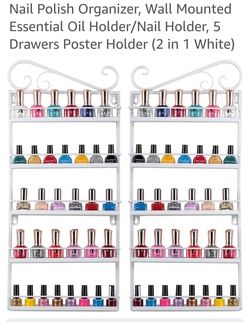 New (2) 5 Tier Nail Polish/Essential Oils Wall Organizers