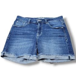 Kensie Jeans Shorts Size 4 /27 W28"xL4.5" Blue Denim Shorts Jean Shorts Cut Offs Measurements In Description 