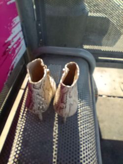 Steve Madden Grrand Natural Snake High Heel Booties
