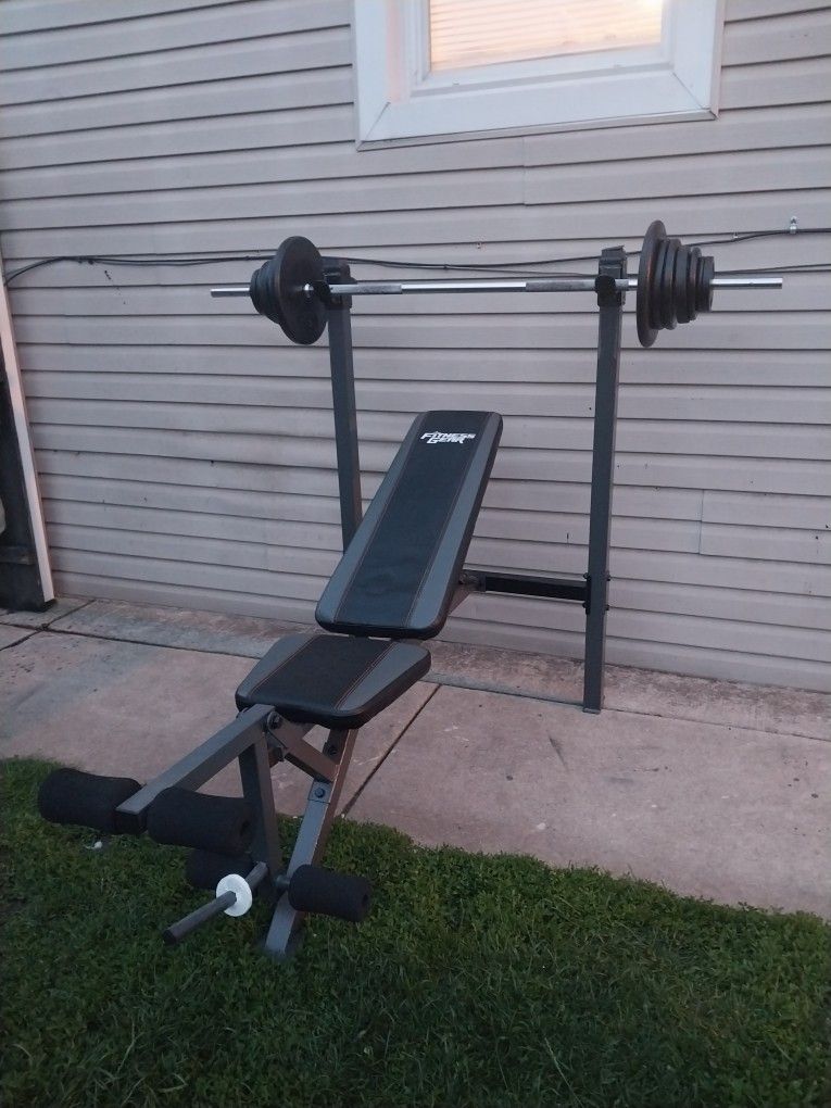 Bench /5ft Bar /weights /clips