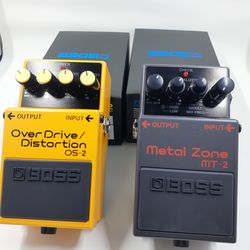 Distortion pedals.
