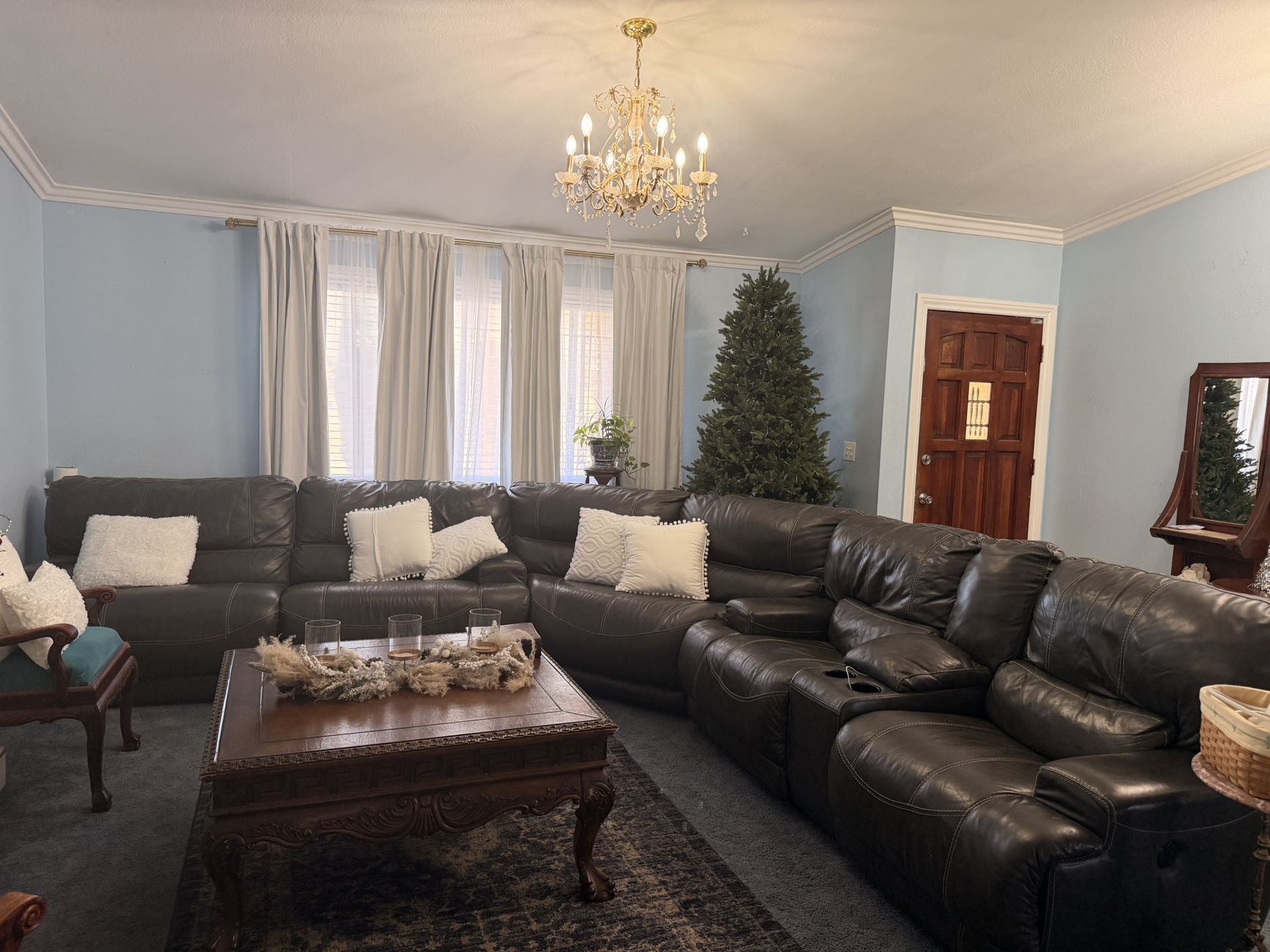 Leather Sectional Recliner