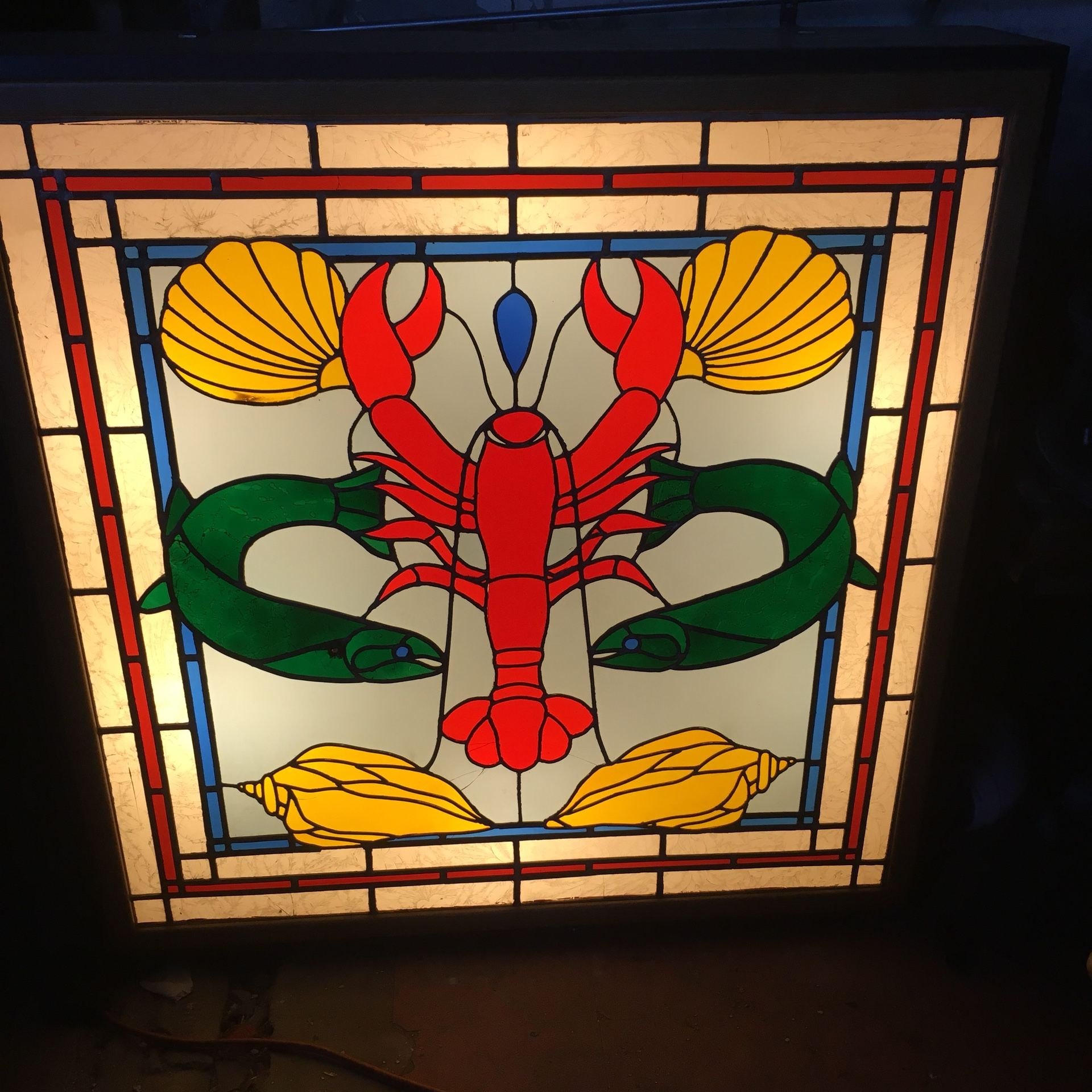 Stained glass lobster