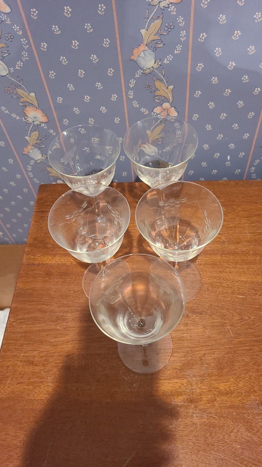 Set of 5 beautiful wine glasses