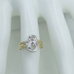 10k Gold Ring Initial S Or E - Anillo Oro Inicial  S, o E