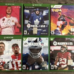 Xbox One Set Of 6 Sports Game Bundle  Excellent Condition!
