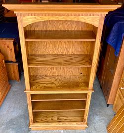 6 Tier Oak Bookcase Storage Display Center