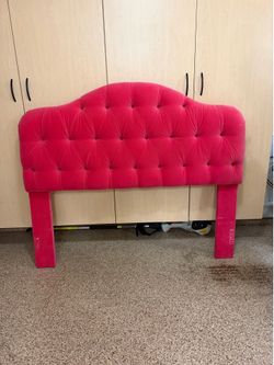 Queen size  custom pink velvet headboard