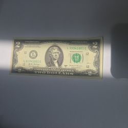 fancy serial number 2 dollar bill 
