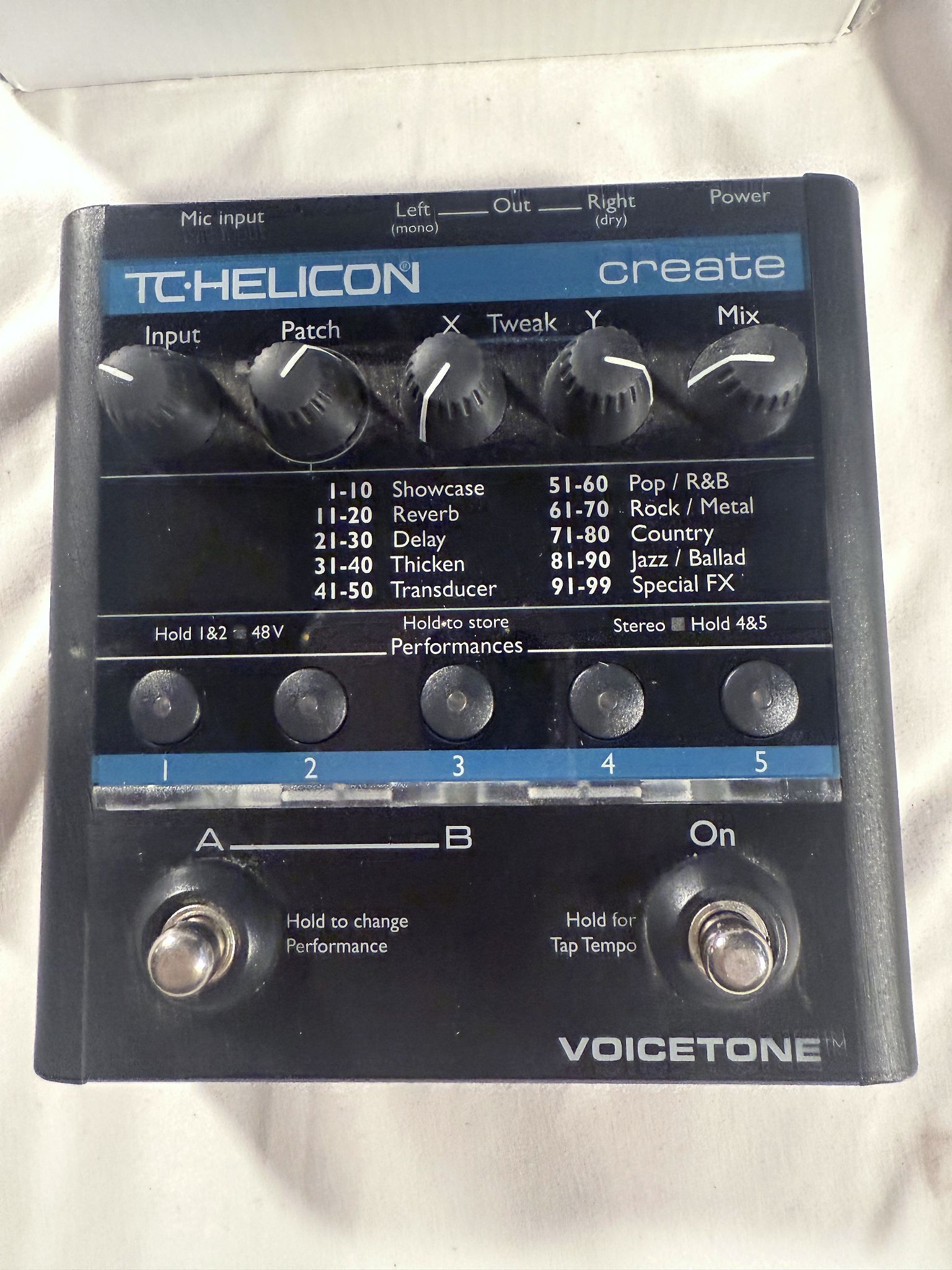 TC-Helicon VoiceTone Create Vocal Effects Pedal w/ Power Supply & Box 