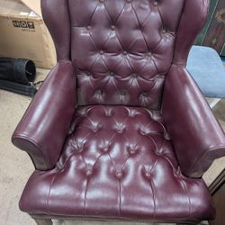 5 Deluxe Vintage Tufted Leather Rolling Chairs 