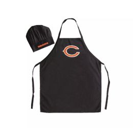 NFL Chicago Bears Apron & Chef Hat Unisex One Size Blue Orange NEW