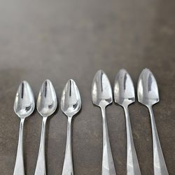 6 stainless steel grapefruit spoons