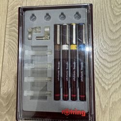 Rotring Rapidograph Technical Drawing Pen Set - 4 Pens - Used Good