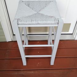 Grey Wicker Bar Stool