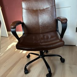 FREE Office Chair - Brown Faux Leather 