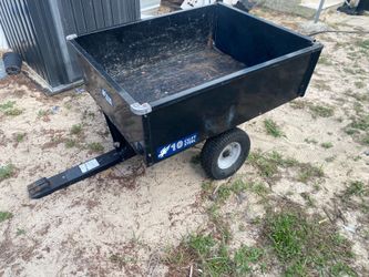 Riding lawnmower, dump trailer