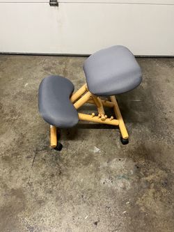 Ergonomic Kneeling Chair with Wood Frame. Adjusts from flat to 4 levels.