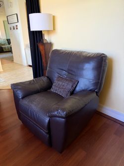 Dark Brown Leather Recliner Chair