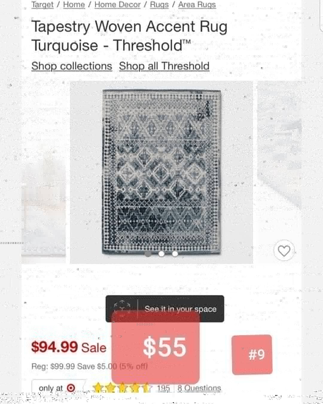 Woven accent rug 5x7