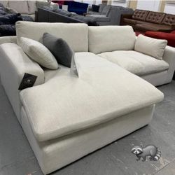 Ashley Linen Sectional Sofa Couch Finance and Delivery Available 