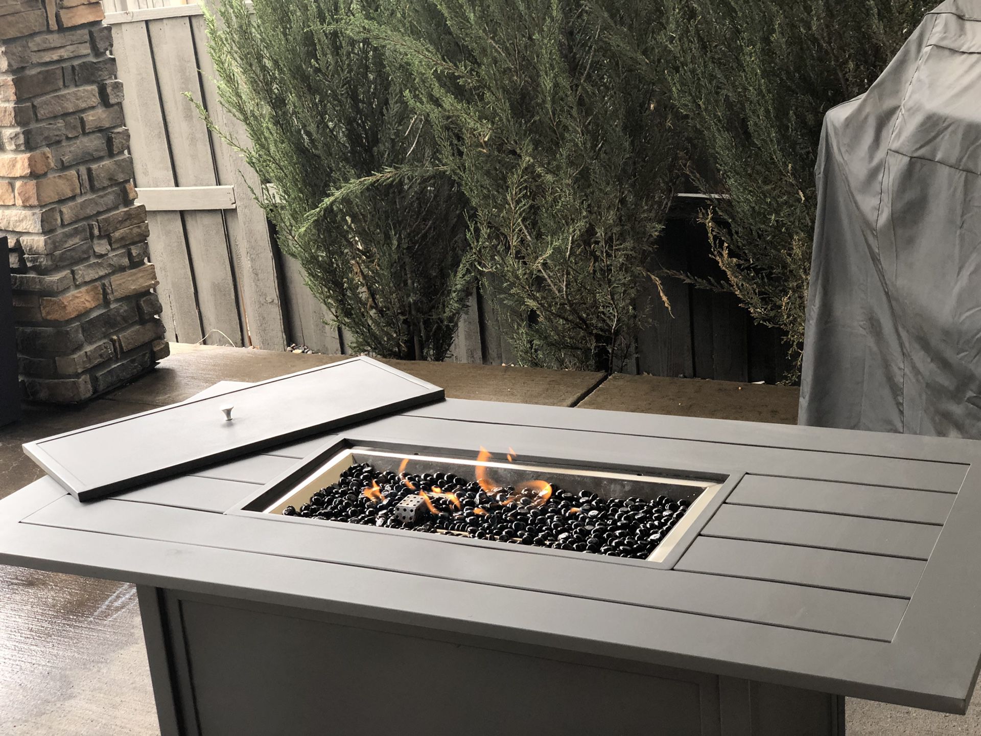 Fire Pit Table with internal tank storage