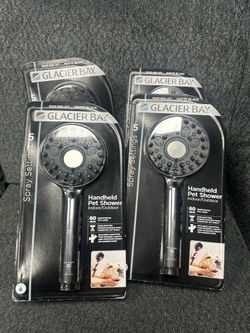 5-Spray 4.3 in. Pet Shower Single Handheld Wall Mount Handheld Shower Head 1.8 GPM in Black