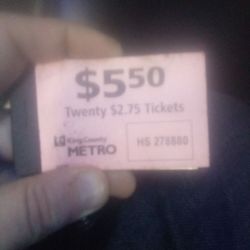 Complete Book Of King County Metro $2.75 Tickets  (20*2.75)
