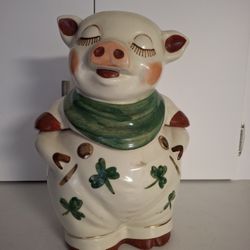 Vintage 1940's Shawnee Pottery USA Cookie Jar Smiley Pig